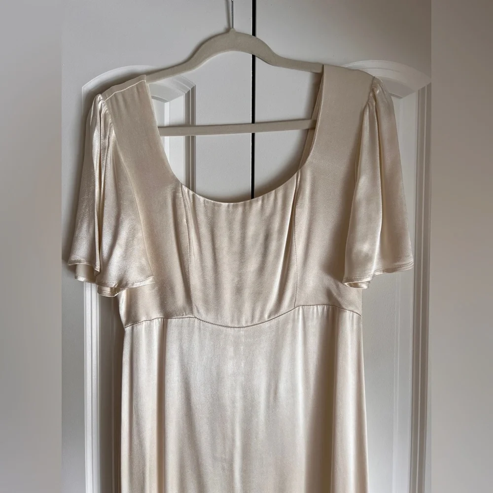 Nobody’s Child Cream Satin Midi Dress Size 6 | Formal